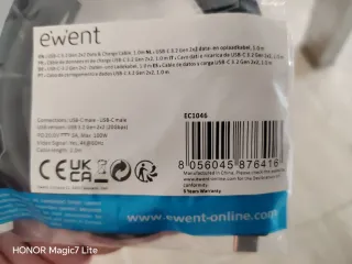 Cable USB C Ewent 100W 20Gbps 4K 1M