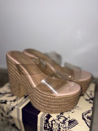 Sandalias de esparto con plataforma