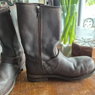 Botas de Moto de Cuero Marrón