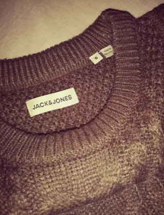 Maglione Girocollo Uomo Jack & Jones Marrone Tagli