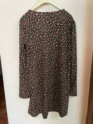 Vestido Mango floral negro talla S