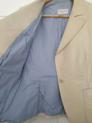 Chaqueta blazer cuero Massimo Dutti