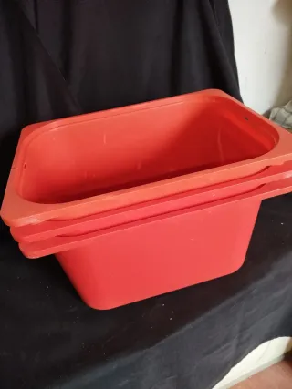 3 Cajas Ikea Trosfat Rojas Plástico