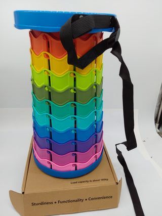 Taburete Plegable Portátil, Taburete Telescópico Ligero y Duradero para Actividades al Aire Libre como Viajes, Pesca, Senderismo