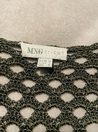 Chaqueta crochet verde oliva talla única