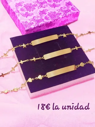 Pulsera de oro laminado personalizada