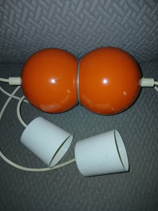 Coppia Lampadari Space Age Arancioni