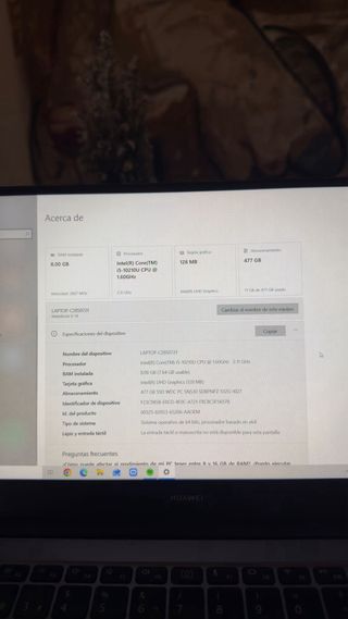 Portátil Huawei Plata y Negro