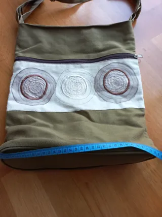 Bolso bandolera tela diseño hojas