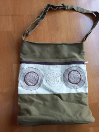 Bolso bandolera tela diseño hojas