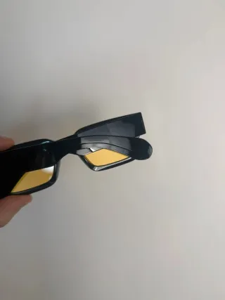 Occhiali Da Sole Y2K Rettangolari Neri Gialli