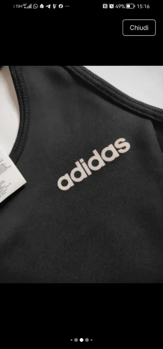 Top sportivo Adidas aeroready nero taglia L