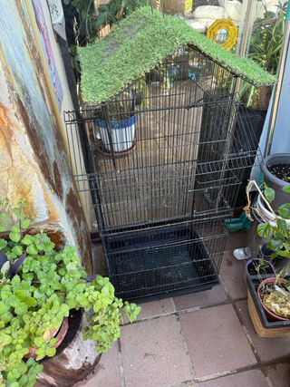 Jaula decorativa jardin grande para varios pájaros