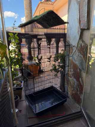 Jaula decorativa jardin grande para varios pájaros