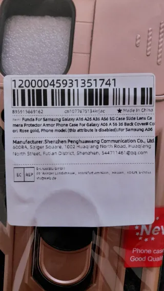 Funda Samsung Galaxy A56 Rosa con Lente Deslizable