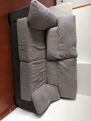 Sofá modular gris de tela