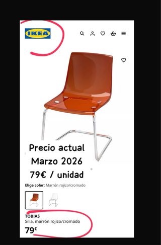 Mesa y 4 Sillas Tobias Ikea Comedor