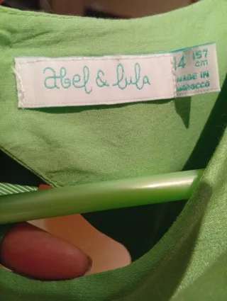 Vestido niña verde con lazo talla 14