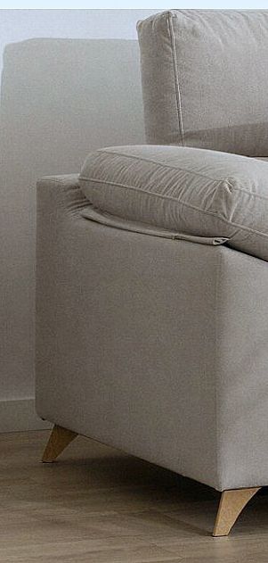 Sofá 3 plazas + chaise longue izquierda perla