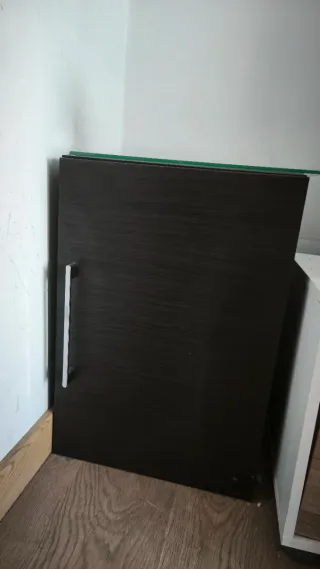 Mueble de baño madera y cristal