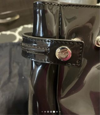 Borsa Armani Jeans Pelle Verniciata Nera