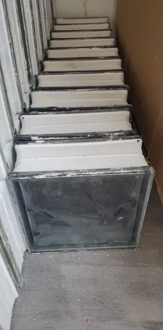 Lote Bloques Vidrio Pavés Ahumado y Transparente