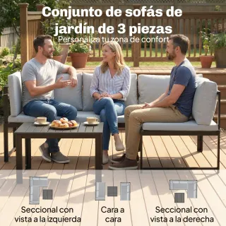 Conjunto Sofá Jardín 2 Piezas