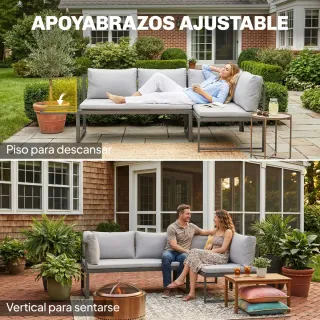 Conjunto Sofá Jardín 2 Piezas