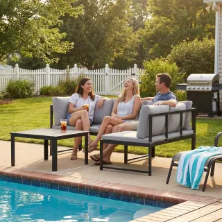 Conjunto Sofá Jardín 2 Piezas