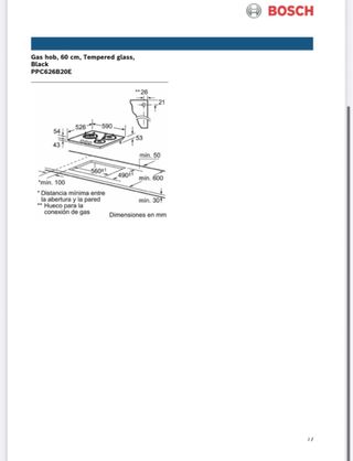 Placa de gas natural Bosch