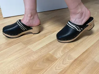 Zuecos Eferro Piel y Madera