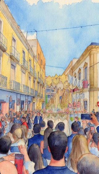 Cuadro virgen Borriquita Calle Real Almería