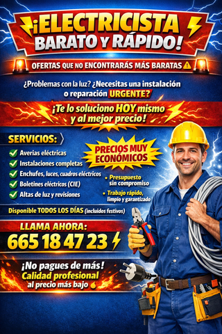 Servicios de Electricista Barato y Rápido