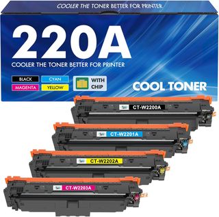 4 toner 220A (con chip integrato) per HP