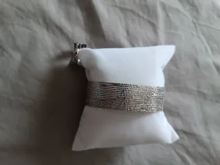 Conjunto Brazalete y Anillo Plateado