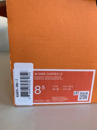 Zapatillas Nike Cortez Burdeos Talla 40