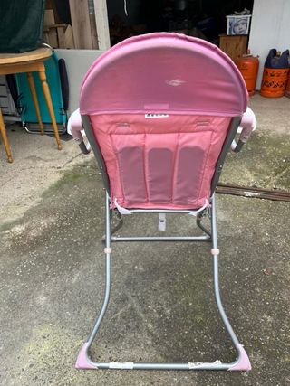Trona plegable para niña color rosa