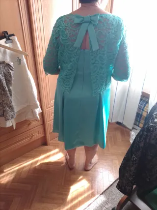 Vestido de evento verde azulado
