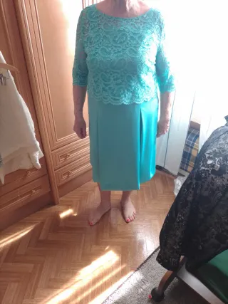 Vestido de evento verde azulado