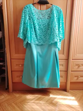 Vestido de evento verde azulado