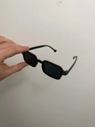 Occhiali Da Sole Total Black Rettangolari Y2K