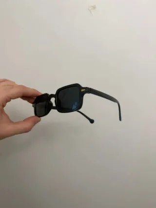 Occhiali Da Sole Total Black Rettangolari Y2K