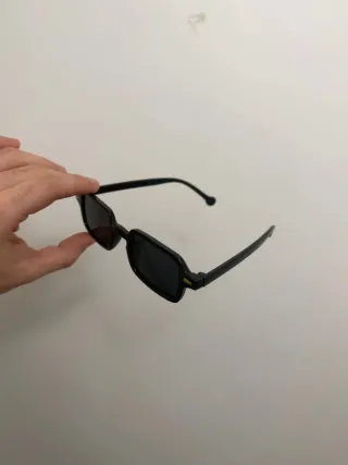 Occhiali Da Sole Total Black Rettangolari Y2K