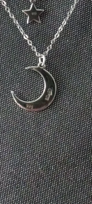 Gargantilla Lotus Plata Luna Estrellas