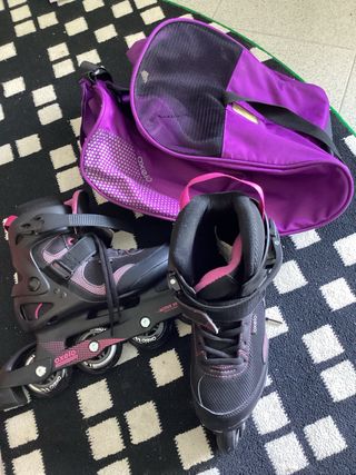 Patines en línea Oxelo negros y rosas