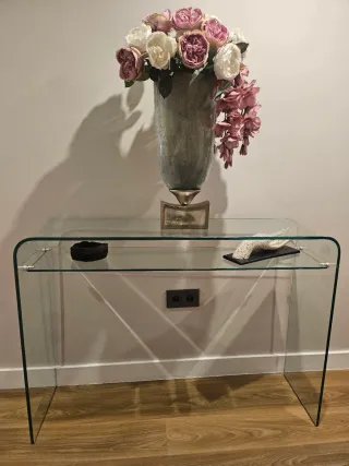 Consola recibidor cristal templado