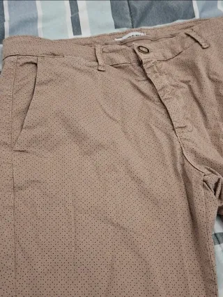 Pantaloni lunghi chino beige marroni 50 uomo pois
