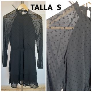 Vestido negro de plumeti. Nuevo sin estrenar. Solo