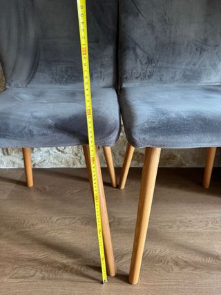 Juego de 2 Sillas Terciopelo Gris