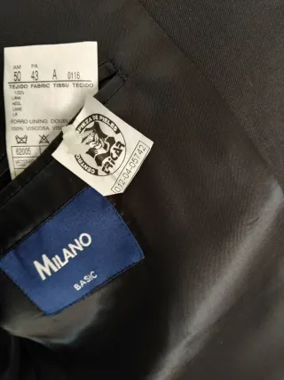 Traje de hombre Milano talla 50 negro